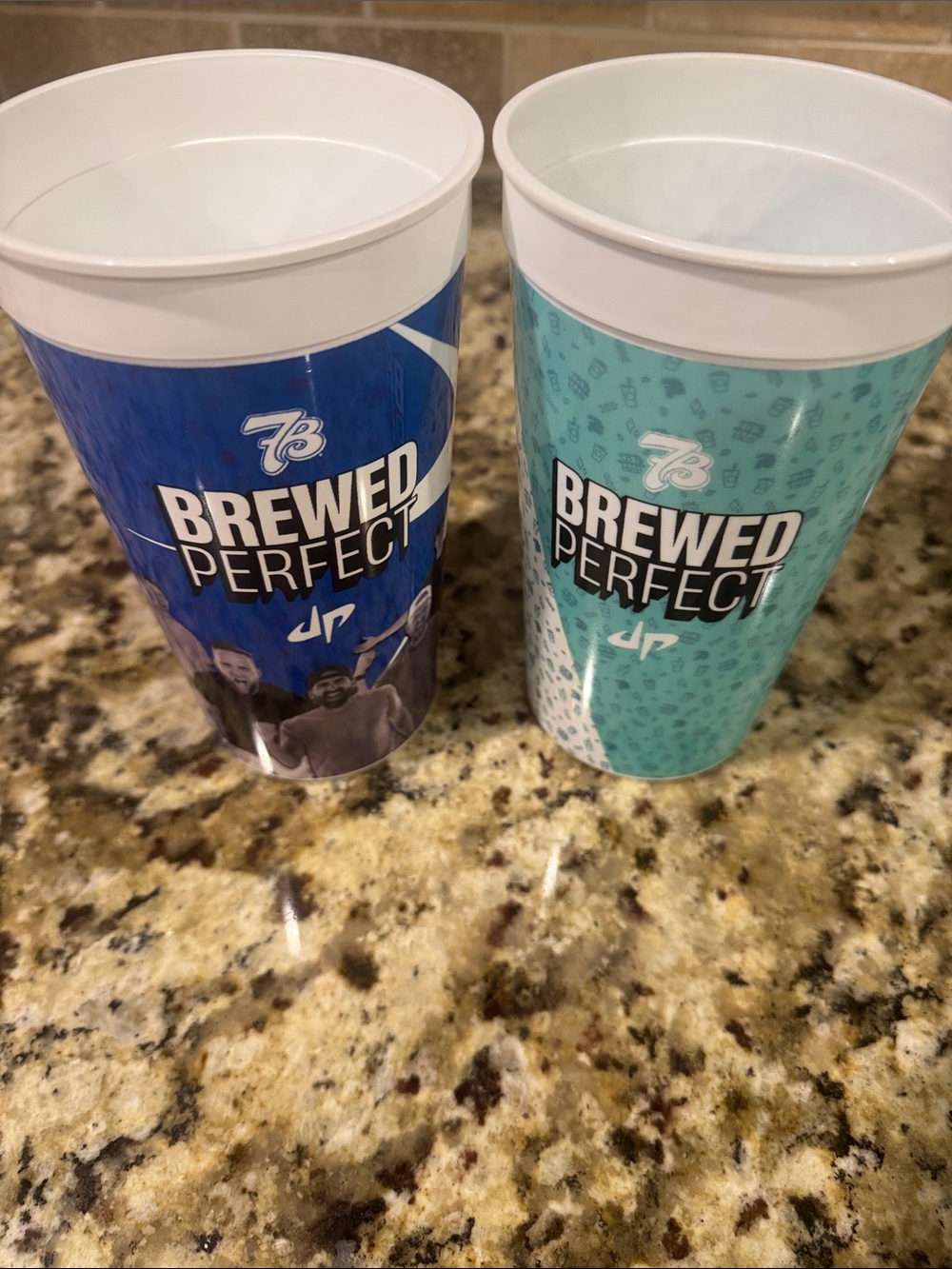 7Brew Dude Perfect Reusable Plastic Cups — both varieties